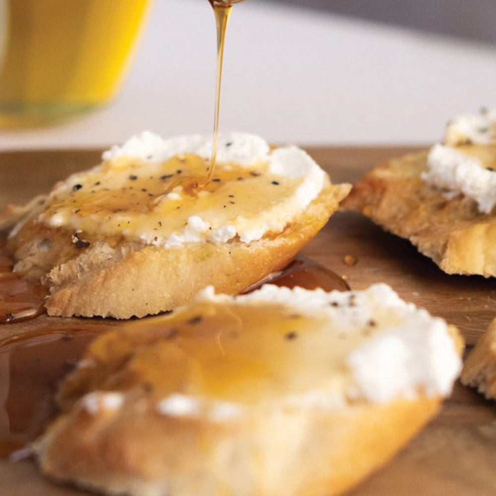 Sticky Truffle Honey Ricotta Crostini’s