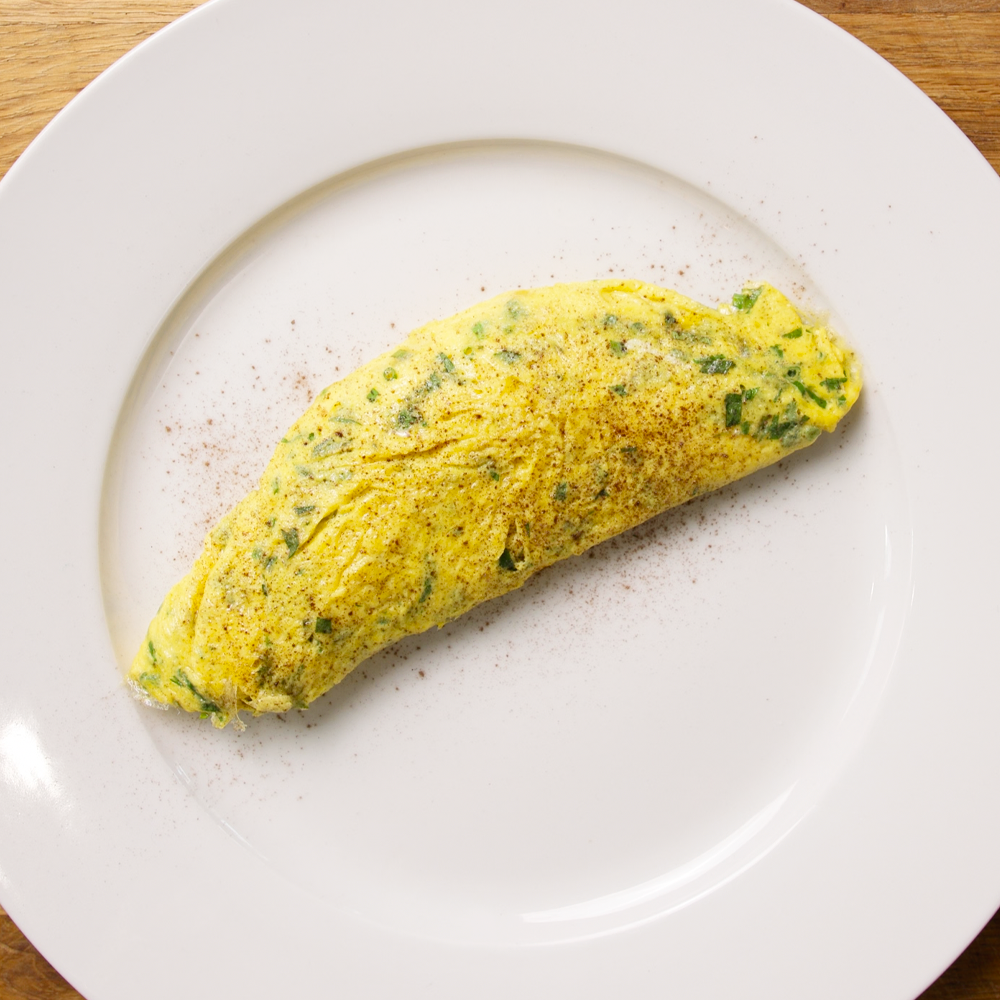 French omelette with truffle dust