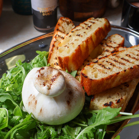 Truffle Focaccia Bread and Burrata Salad
