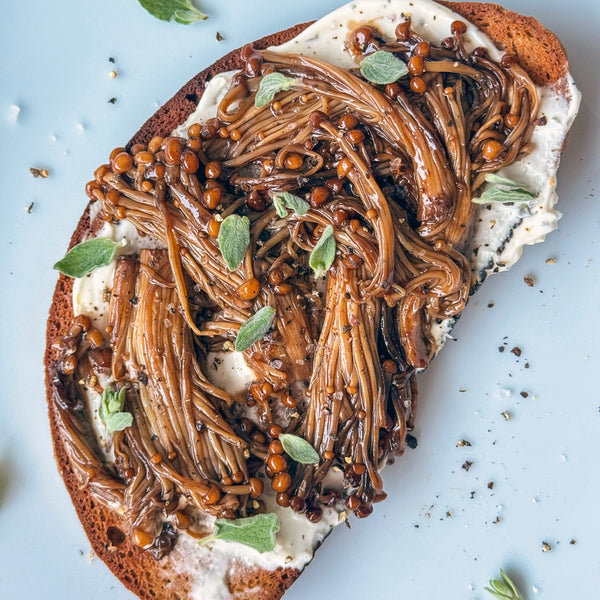 Truffled Enoki Mushrooms Toast