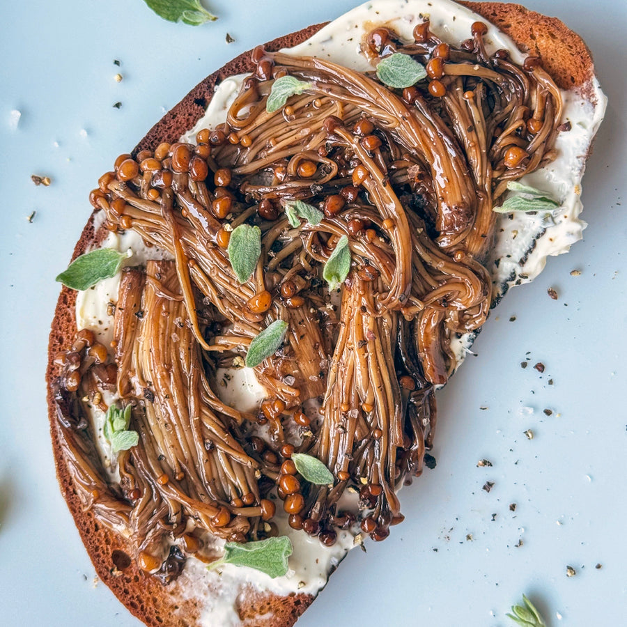 Truffled Enoki Mushrooms Toast