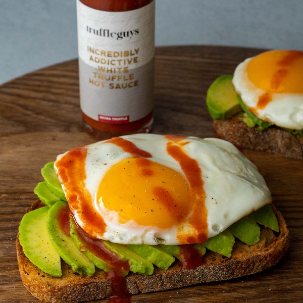 Avo & Egg on Toast with White Truffle Hot Sauce